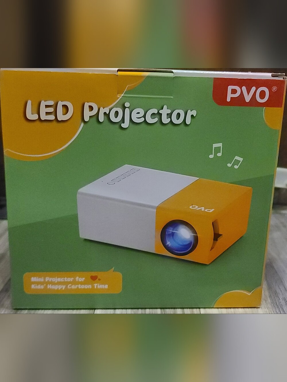 PVO Mini LED Projector - White and Yellow